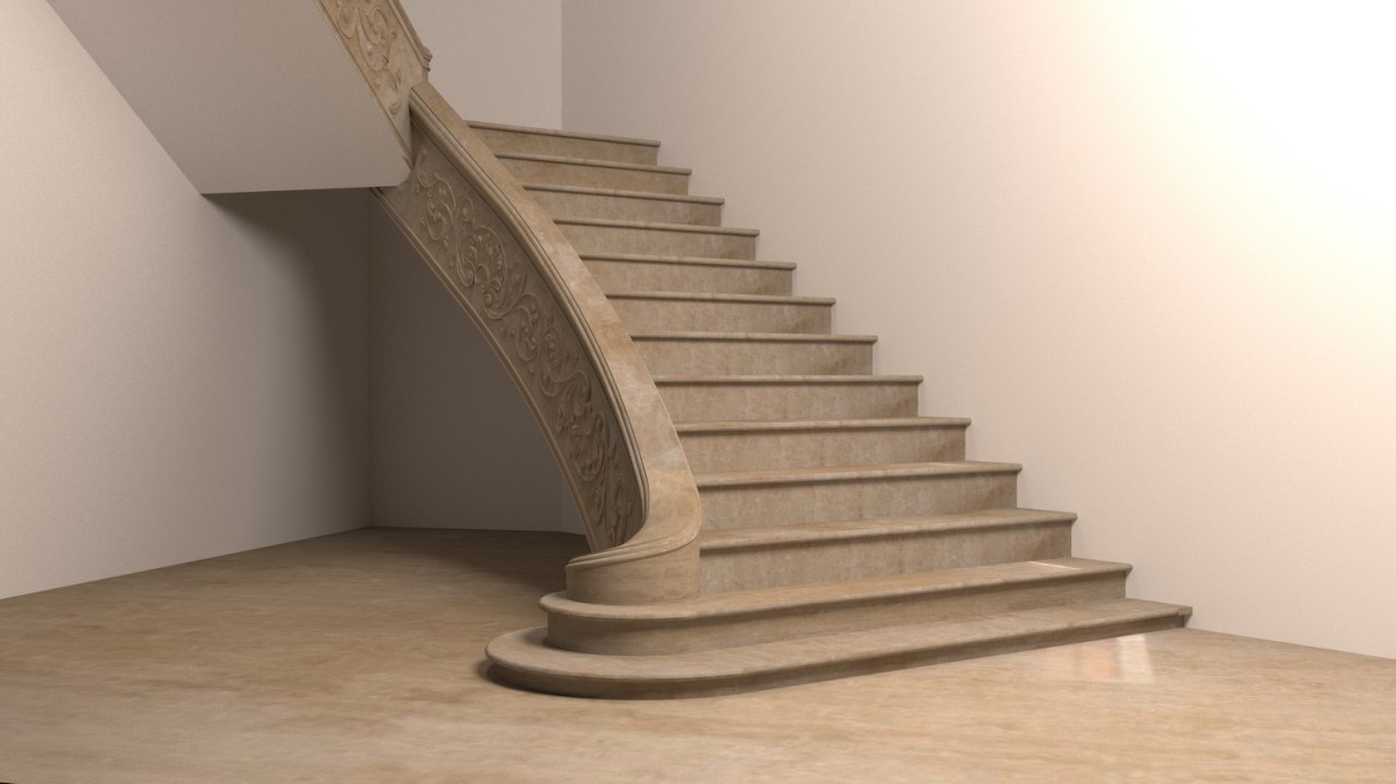 Визуализация лестницы из мрамора
